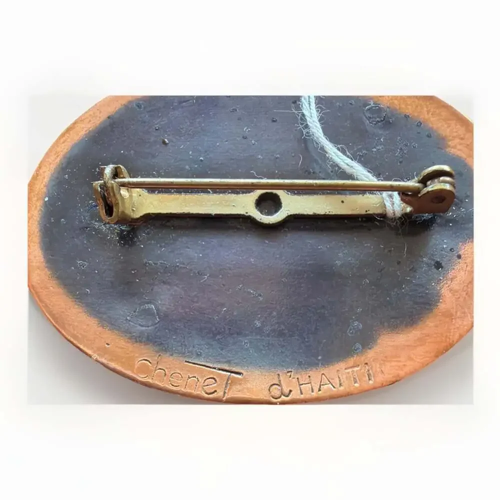 VNTG Winifred Mason Chenet d’Haïti Modernist Brooch Pin Copper&Brass Wire2”x1.5”